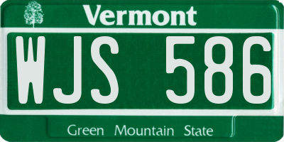 VT license plate WJS586