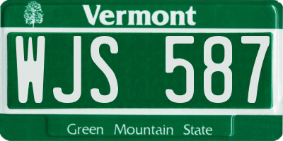 VT license plate WJS587