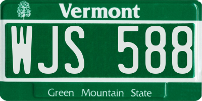 VT license plate WJS588