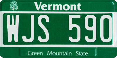 VT license plate WJS590