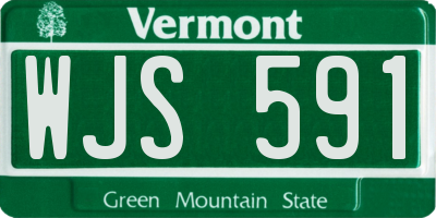 VT license plate WJS591