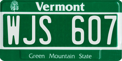 VT license plate WJS607