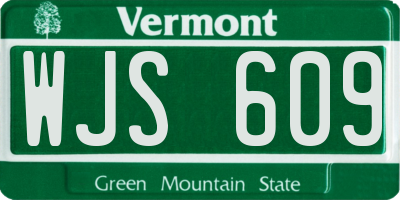 VT license plate WJS609
