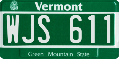 VT license plate WJS611