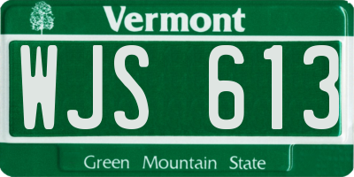 VT license plate WJS613