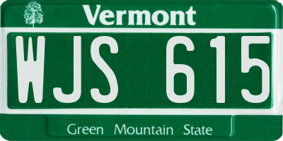 VT license plate WJS615