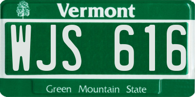 VT license plate WJS616