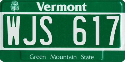VT license plate WJS617