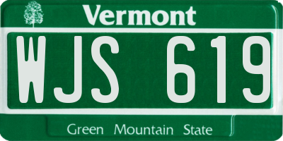 VT license plate WJS619