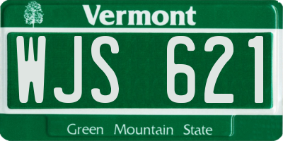 VT license plate WJS621