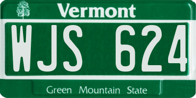VT license plate WJS624