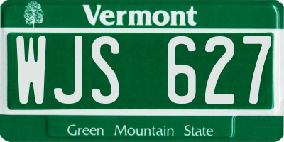 VT license plate WJS627