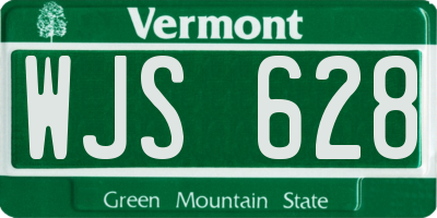 VT license plate WJS628