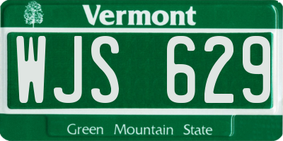 VT license plate WJS629
