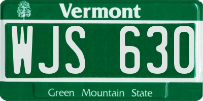 VT license plate WJS630