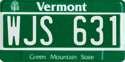 VT license plate WJS631