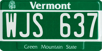 VT license plate WJS637