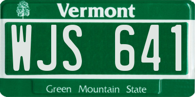 VT license plate WJS641