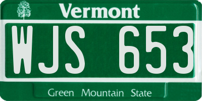 VT license plate WJS653