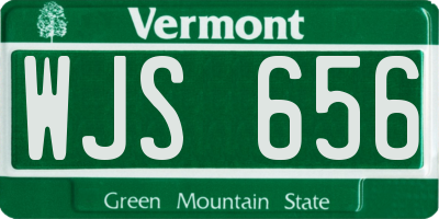 VT license plate WJS656