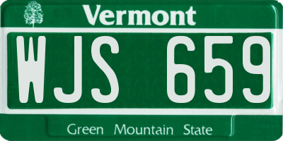VT license plate WJS659