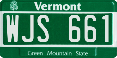VT license plate WJS661