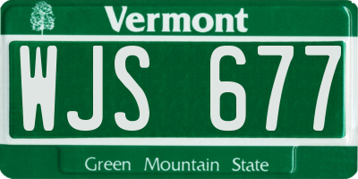 VT license plate WJS677