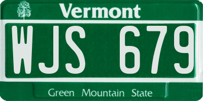 VT license plate WJS679