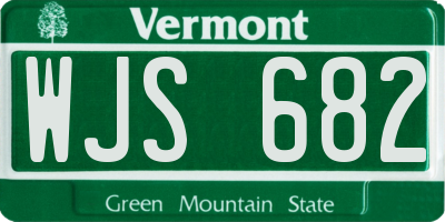 VT license plate WJS682