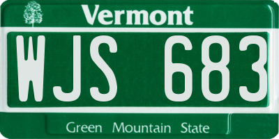 VT license plate WJS683