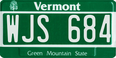 VT license plate WJS684
