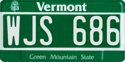 VT license plate WJS686
