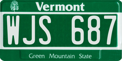 VT license plate WJS687