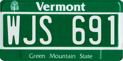 VT license plate WJS691