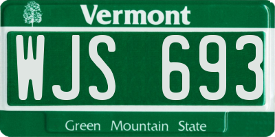 VT license plate WJS693