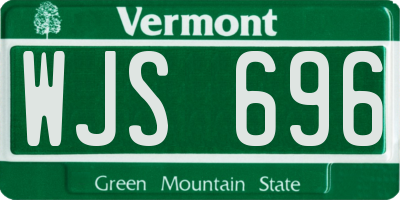 VT license plate WJS696