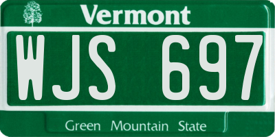 VT license plate WJS697
