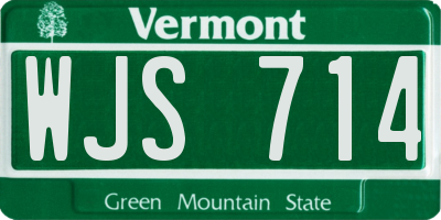 VT license plate WJS714