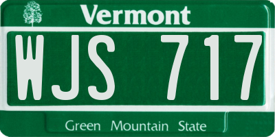 VT license plate WJS717