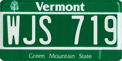 VT license plate WJS719