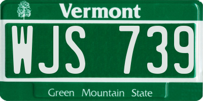 VT license plate WJS739