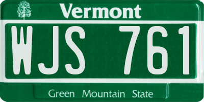VT license plate WJS761