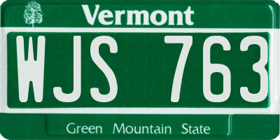VT license plate WJS763