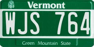 VT license plate WJS764