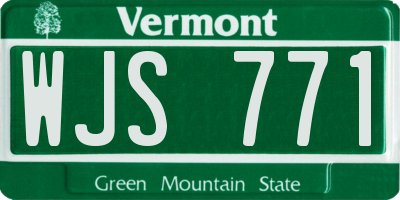 VT license plate WJS771