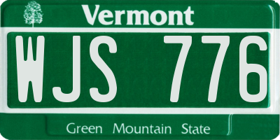 VT license plate WJS776