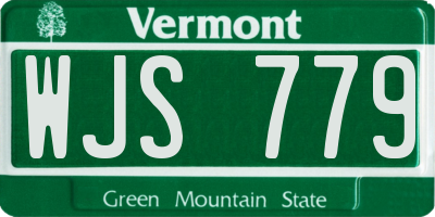 VT license plate WJS779