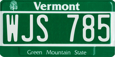 VT license plate WJS785