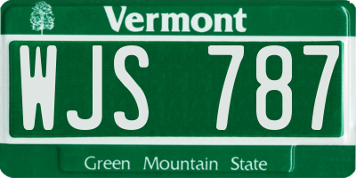 VT license plate WJS787
