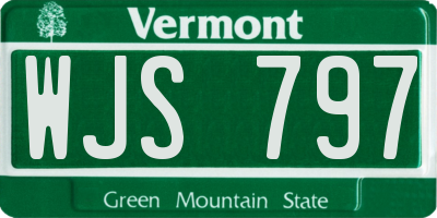 VT license plate WJS797